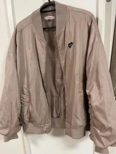 PINKLATTE⭐︎M165cm ピンクベージュボンバージャケット ハート刺繍