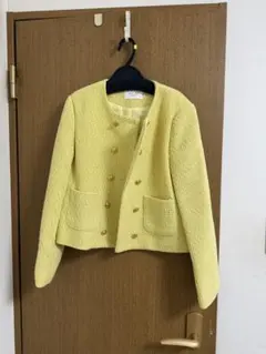 黄色 コート イエロー ジャケット ツイードジャケット