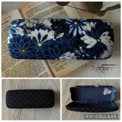 メガネケース　＊ハンドメイド＊　No.260 つまみ細工の素敵なお花 ♪