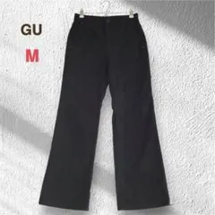 ジーユー GU【M】フレアデニムパンツ ジーンズ 黒 ブラック カジュアル 美品
