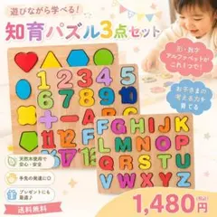 ★3点セット★ パズル おもちゃ モンテッソーリ 知育玩具 木製 知育のサムネイル