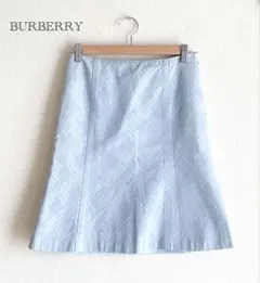 BURBERRY BLUE LABEL 水色ノバチェック Aライン 36