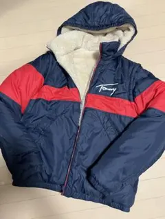 【美品】Tommy リバーシブル8wayダウンジャケット ネイビーボアベスト