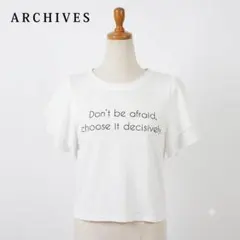 ARCHIVES 英字プリント クロップTシャツ M ホワイトのサムネイル