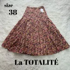 ♡新品♡ La TOTALITÉ ボイルフレアスカート 花柄 ピンク 38のサムネイル