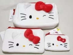 韓国ダイソー限定　 ハローキティ　ポーチ　3点セット　新品未使用　24時間内発送