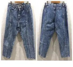 90s ハイウエスト ケミカルウォッシュ テーパード デニムパンツ 69