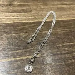 ヴィンテージ　シルバーチェーンネックレス 円形チャーム　レトロ