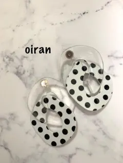 夏☆ドット柄大ぶりチェーンピアス/イヤリング