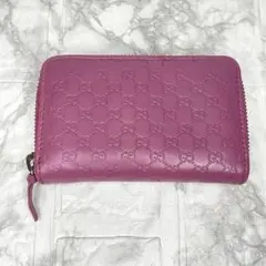GUCCI グッチ シマ ラウンドジップ　コインケース ミニ財布