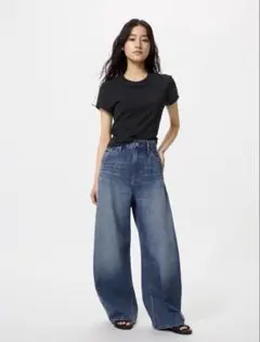 小柄さん必見！ユニクロ　バギーカーブジーンズ/丈短め（新品未使用）