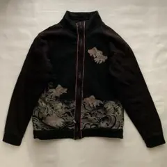 泥棒日記　ジップアップジャケット　中　和柄　金魚