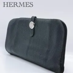 HERMES ドゴンGM デュオ トリヨンクレマンス 二つ折り 長財布 レザー