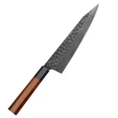 新品　鍛造VG10 黒染め　切り付け 牛刀包丁　鞘付き　紫檀　八角柄 新品 鍛造VG10 黒染め 切り付け 牛刀包丁 鞘付き 紫檀 八角柄 - メルカリ