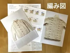 ミクニッツ アランカーディガン 編み図のみ