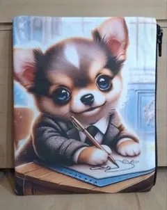 チワワ　フラットポーチ　両面　パネル　小さめ