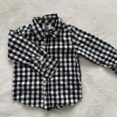 チェックシャツ　ワイシャツ　長袖　オールドネイビー