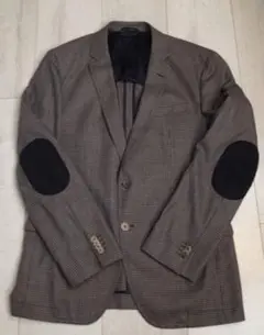 美品 HUGO BOSS ウール テーラードジャケット グレー/ ネイビー42R