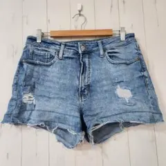 オールドネイビー フリンジ ダメージ ショートパンツ L～XL 青 綿 春 夏のサムネイル