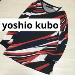 yoshio kubo 総柄　長袖 Tシャツ 柔らかカットソー　日本製のサムネイル