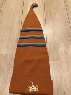 キッズ ニット帽 ビーニー ブラウンロングタイプ