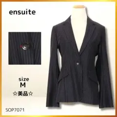 ensuite テーラードジャケット アウター ストライプ 一つボタン 黒 Mのサムネイル