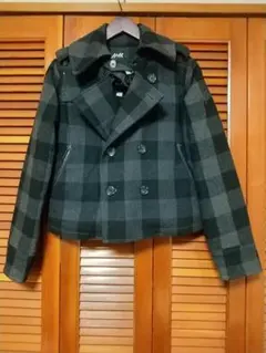 DIESEL チェック柄 ショート丈 Pコート S