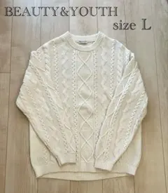 みつお様専用【美品】BEAUTY&YOUTH ケーブルニットセーター Lサイズ