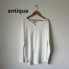 【美品】く18 antiqua アンティカ カットソー／Tシャツ　白　綿100%