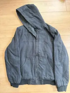 裏ボアで暖かい◎ フード付き中綿ジャケット ブラック Mサイズ 防寒