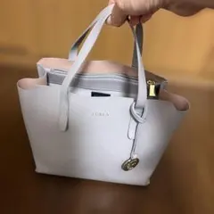FURLA レザーハンドバッグ ライトグレー★