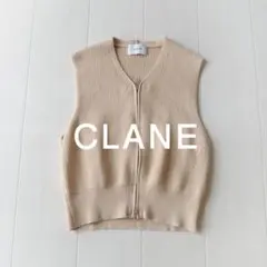 美品 CLANE 2万円 ニットベスト カットソー ニットジレ ベージュ クラネのサムネイル