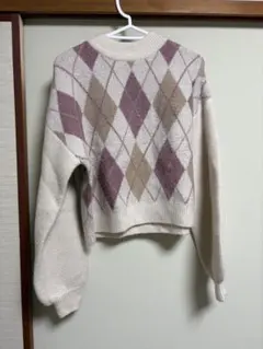 INGNI アーガイル柄 クロップドニット