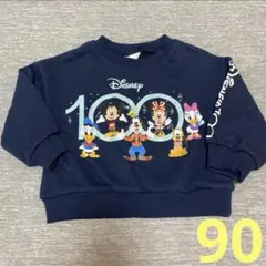 新品未使用　ディズニー　ミッキーミニーちゃん長袖トレーナートップス　90センチ