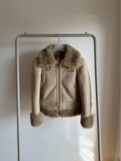 H&M ムートン風コート ベージュ