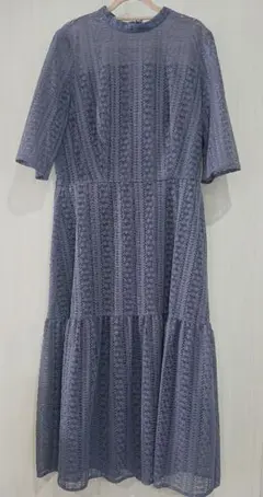 美品 マーメイドライン ストライプレースドレス Ｌ