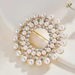 パール　ブローチ　冠婚葬祭　卒業式　入学式　セレモニー　パールリース　スーツに