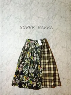 【最終価格】SUPER HAKKA スーパーハッカ　花柄&チェック スカートのサムネイル