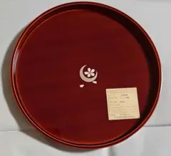 漆器 丸盆 35cm 蒔絵 花柄 木製 お盆 和風 伝統工芸 箱付き - メルカリ