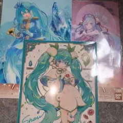 初音ミク　一番くじ　雪ミクオールスターズ　クリアポスター　S賞　セット　まとめ売