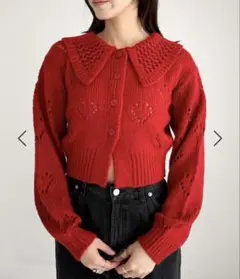 完売品 Heather ハート柄編みニットカーディガン【本日限定価格】