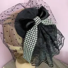❁︎りさ様❁︎ 卒業式 髪飾り ヘッドドレス トーク帽 ベロアリボン アンダーベール