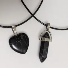 【再入荷なしラスト1点】ネックレス　ペンデュラム　ハート　ブラック　シルバー