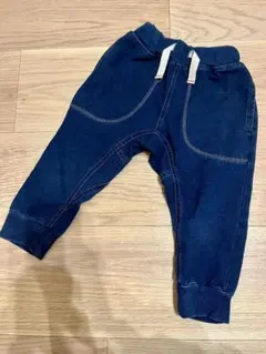 ダークブルー ロングパンツ ポケット付き