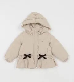 プティマイン　ベージュ フード付き ダウン