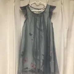 H&M 蝶と動物プリント ノースリーブワンピース