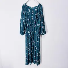 DRESKIP 花柄　ロングワンピース　M