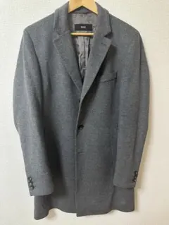HUGO BOSS チェスターロングコート　カシミヤ混　グレーのサムネイル