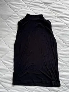 ストレッチハイネックノースリーブトップス 黒