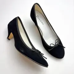 レペット　ジゼル　スエード　ピンヒール　リボン　ブラック　３９